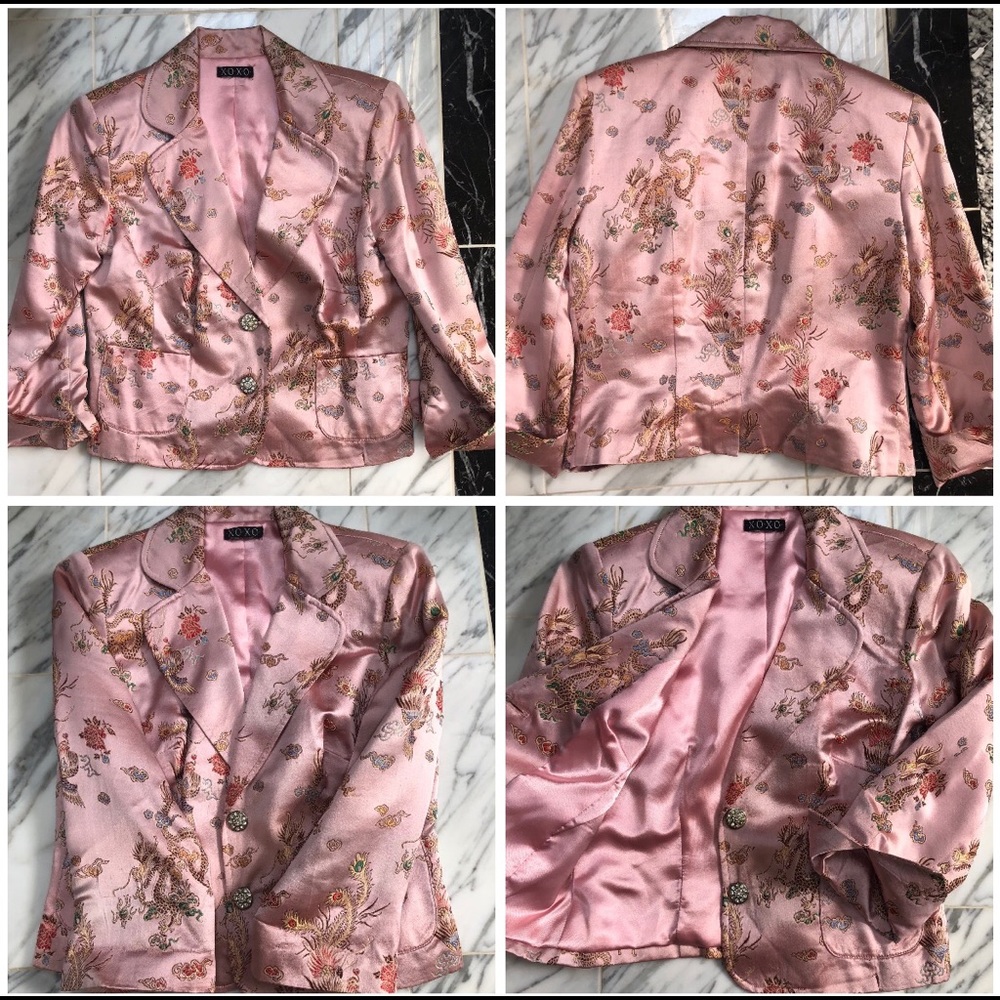 VINTAGE XOXO ORIENTAL BEAUTIFUL SILK MIX JACKET